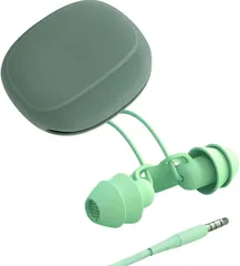 Lunache ✦ルナシェ✦ 寝ホン 睡眠用 イヤホン 有線 耳が痛くない 寝返りしてもいたくない 寝落ち用 ソフトカラー 寝ながら聞く 学習 寝る時用 3.5ｍｍ アイフォン スマホ 寝フォン ASMRに(グリーン＋ケース付)