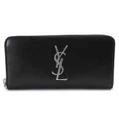 サンローラン 長財布 カサンドラ ジップアラウンド ウォレットラウンドファスナー YSLロゴ モノグラム レザー ブラック 黒 SAINT LAURENT 617415 0SX0E 1000