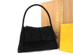 美品　黒珊瑚　黒サンゴ　ハンドバッグ　手作り工芸品　木箱入 XL031 手作り工芸品 黒珊瑚ハンドバック