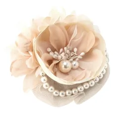 【A：アイボリー×ワンサイズ】[Cream dot. クリームドット公式] コサージュ フォーマル 卒業式 卒園式 入学式 入園式 ママスーツ フラワー キュービックジルコニア パール ピン クリップ 華やか 大人 上品 エレガント  