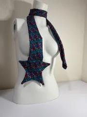 古着　リメイク　星　ネクタイ　幾何学柄　総柄　y2k