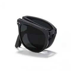 [Cyxus] シクサズ 折りたたみサングラス 偏光レンズ UVカット 小顔効果 超軽量 釣り/運転/登山/スポーツ用 おしゃれ (01ブラック) 0