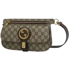 グッチ GUCCI GG柄 ウエストバッグ ウエストポーチ インターロッキングG ボディバッグ GGスプリーム ベージュ ブラウン 718154 レディース 【中古】のサムネイル