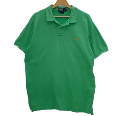 90’s Polo by Ralph Lauren 90年代 ポロバイラルフローレン ポニー刺繡 半袖 ポロシャツ ワンポイント刺繍 オーバーサイズ ビッグシルエット フィリピン製 XLサイズ グリーン