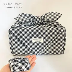 リネンの風呂敷　大判風呂敷　『白黒ギンガムチェック』　ブラック　ホワイト