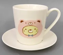 【中古】食器 ねこ おうちでくまカフェ ぷっくりマグ＆小皿セット 「すみっコぐらし」