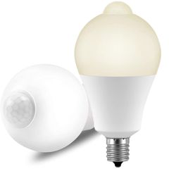 新品 LED電球 E17 人感センサー 電球色 60W形相当 7W 700lm 明暗センサー付き 消し忘れ防止 自動点灯 高輝度 AC100V 非調光 省エネ PSE認証済み 2個入 (電球色 3000K)