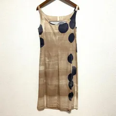 #snc マックスマーラ Maxmara ワンピース 42 ベージュ グレー イタリア製 総柄 ノースリーブ レディース [638980]のサムネイル