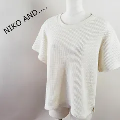 ニコアンド NIKO AND クルーネック ワッフルTシャツ カットソー 白 ホワイト 4