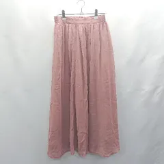 ◇ ⊂◎●未使用● earth music&ecology ウエストゴム ひざ下 フレア スカート サイズF ピンク系 レディース E  【1501230038690】