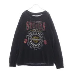 ローリングストーンズ XL ハーレー ロンT 90s オフィシャル ブラック Vintage 90s Harley Davidson Rolling Stones Black Long Sleeve