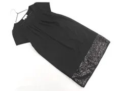 MICHEL KLEIN ミッシェルクラン スパンコール 切替 ワンピース size38/黒 ■◆ レディース