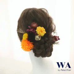 髪飾り 髪飾りセット 成人式 振袖 結婚式 ブライダル ヘッドドレス 卒業式 七五三 前撮り オレンジ 黄色 イエロー 黒 ブラック 赤 レッド バラ カスミソウ あじさい ドライフラワー K-127