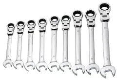 首振り 9本15-23 フレックス ラチェット ギア レンチ セット 大きさ いろいろ フレックスギア スパナ コンビネーションレンチ 電動ラチェット ラチェットハンドル ラチェットレンチセット 人気 自動車整備工具 ランキング トルクレンチ [９本セットB]