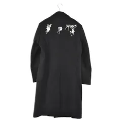 OFF-WHITE (オフホワイト) 20AW バッグロゴ刺繍デザイン ロング チェスターコート OMER003E20F AB001 ブラックのサムネイル