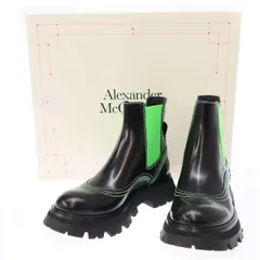 美品】アレキサンダーマックイーン レザー サイドゴアブーツ 厚底