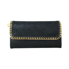 STELLA McCARTNEY ステラ マッカートニー ファラベラ フラップ ロング ウォレット / 長財布 チェーン / ブラック ゴールド / イタリア製【レディース】【中古】