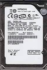 hts542516?K9sa00、PN 0?a52124、MLC da2010、Hitachi 160?GB SATA 2.5ハードドライブ HTS542516K9SA00, PN 0A52124, MLC DA2010, Hitachi 160GB SATA