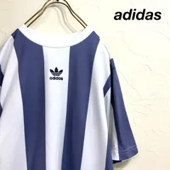 adidas アディダス ストライプ トレフォイルロゴ刺繍 ゲームシャツ