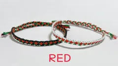 小花柄ミサンガ 2本セット (RED) 画像5枚目▶︎色番号⑤