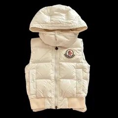 MONCLER モンクレール ダウンベスト 白 ワンポイントロゴ 820-052-00097-01 10044 キッズ 8A 128cm