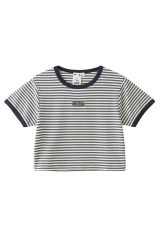 X-girl エックスガール 105252013027 OUTLINE OVAL LOGO S/S TOP クロップドTシャツ MULTI 正規通販 レディース