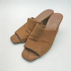 ◇ ZARA BASIC COLLECTION オープントゥ ハイヒール カジュアル かわいい ミュール サイズ37 ブラウン レディース E  【1310050005887】