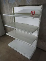 H120cm×W90cm 単体両面2段什器＆エンド什器2台セット プライスレール