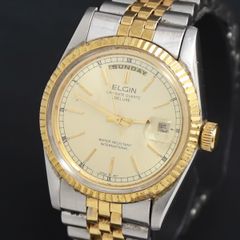 ELGIN FKA125ヴィンテージ 電池交換済稼動品 ゴールドジュビリーコンビ 