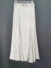 ◇ ⊂ Andemiu アンデミュウ ドット ロング丈 フレア スカート サイズF ベージュ系 レディース E  【1508060008855】