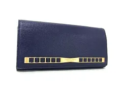 ■美品■ Samantha Thavasa Petit Choice サマンサタバサプチチョイス レザー 二つ折り 長財布 ウォレット ネイビー系 DI3353
