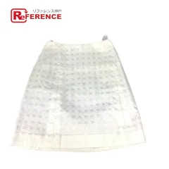 LOUIS VUITTON ルイヴィトン スカート モノグラム ロゴ コットン ホワイト