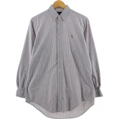 古着 ラルフローレン Ralph Lauren 長袖 ボタンダウンストライプシャツ メンズM相当/eaa521473