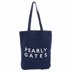 パーリーゲイツ PEARLY GATES ハンドバッグ トート 肩掛け ロゴ キャンバス 紺 ネイビー /GVのサムネイル