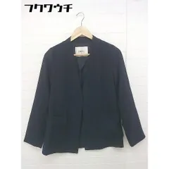 ◇ ◎ Andemiu MINDLUX アンデミュウ ウエストベルト付 薄手 ノーカラー ジャケット サイズS ネイビー レディース 【中古】 【1105060007316】のサムネイル