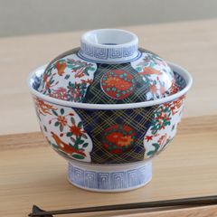 [美濃焼 食器 陶器]錦花鳥 5.5高台蓋丼 どんぶり 茶碗 飯碗