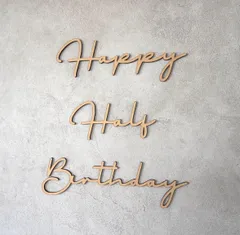 Happy Half Birthday♡木製レターバナー♡誕生日飾り