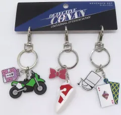 【中古】キーホルダー 服部＆コナン＆怪盗キッド キーチェーンセット(3個セット) 「名探偵コナン・ワールド」 ユニバーサル・スタジオ・ジャパン限定