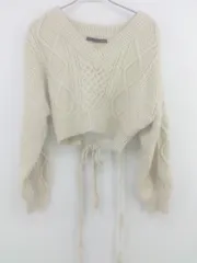 ◇ Heather ヘザー ショート丈 ケーブルニット 長袖 セーター サイズF ベージュ系 レディース E  【1304120004016】