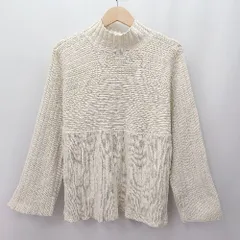 ◇ ⊇ MOUSSY マウジー リブ編み シンプル 長袖 リブ編みハイネックニット セーター サイズＦ ベージュ系 レディース E  【1507280008034】