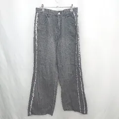 ◇ Θ JaVa ジャバ サイドフリンジ ワイド デニムパンツ ジーンズ サイズM グレー レディース E  【1502030030808】