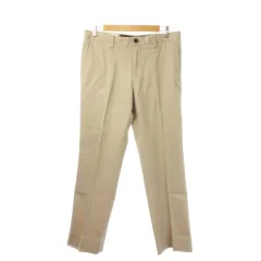 バーバリー ロンドン BURBERRY LONDON チノパン パンツ ストレート ジップアップ レザーパッチ 牛革 W88 ベージュ /MN1 ■GY18のサムネイル