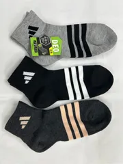 3足組レデイス アデイダスメッシュソックス adidas 黒・チャコール・グレーの3色