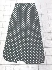◇ Θ Discoat ディスコート 水玉模様 ロング丈 タイト スカート サイズM ブラック系 レディース E  【1508060018564】