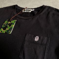 A BATHING APE 猿ワンポイント刺繍 ポケット Ｔシャツ エイプ