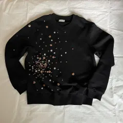 21aw 新品 ドリスヴァンノッテン ファー トリミング スウェット ブラック 2025年最新】DRIES VAN NOTEN レディース トレーナー