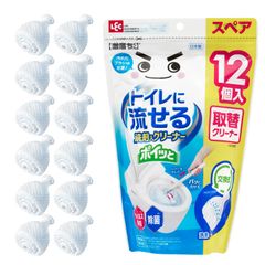 激落ちくん トイレに流せる ポイッと 洗剤入 クリーナー スペア (12個入) 交換式 日本製 ウイルス除去 除菌 無香料 無着色 [クリーナー12個入]のサムネイル