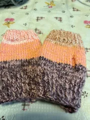 手編み【ゆび無し手袋・ハンドウォーマー】【短めサイズ】