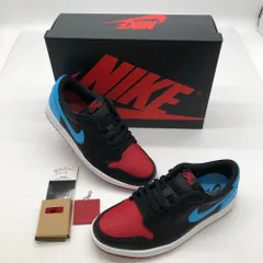 【中古】04w0642∞※NIKE WMNS AIR JORDAN1 RETRO LOW OG ナイキ ウィメンズ エアジョーダン1 レトロ ローOG UNCトゥシカゴ CZ0775-046 ブラック/ダークパウダーブルージムレッド 28.0cm 【八王子店】のサムネイル