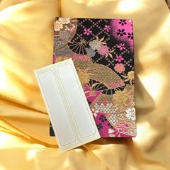西陣織 御朱印帳 扇柄 ピンク